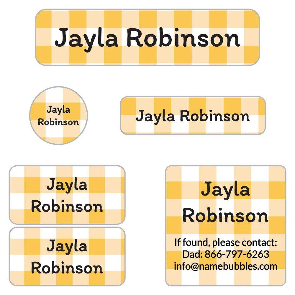 Gingham Camp Labels Pack