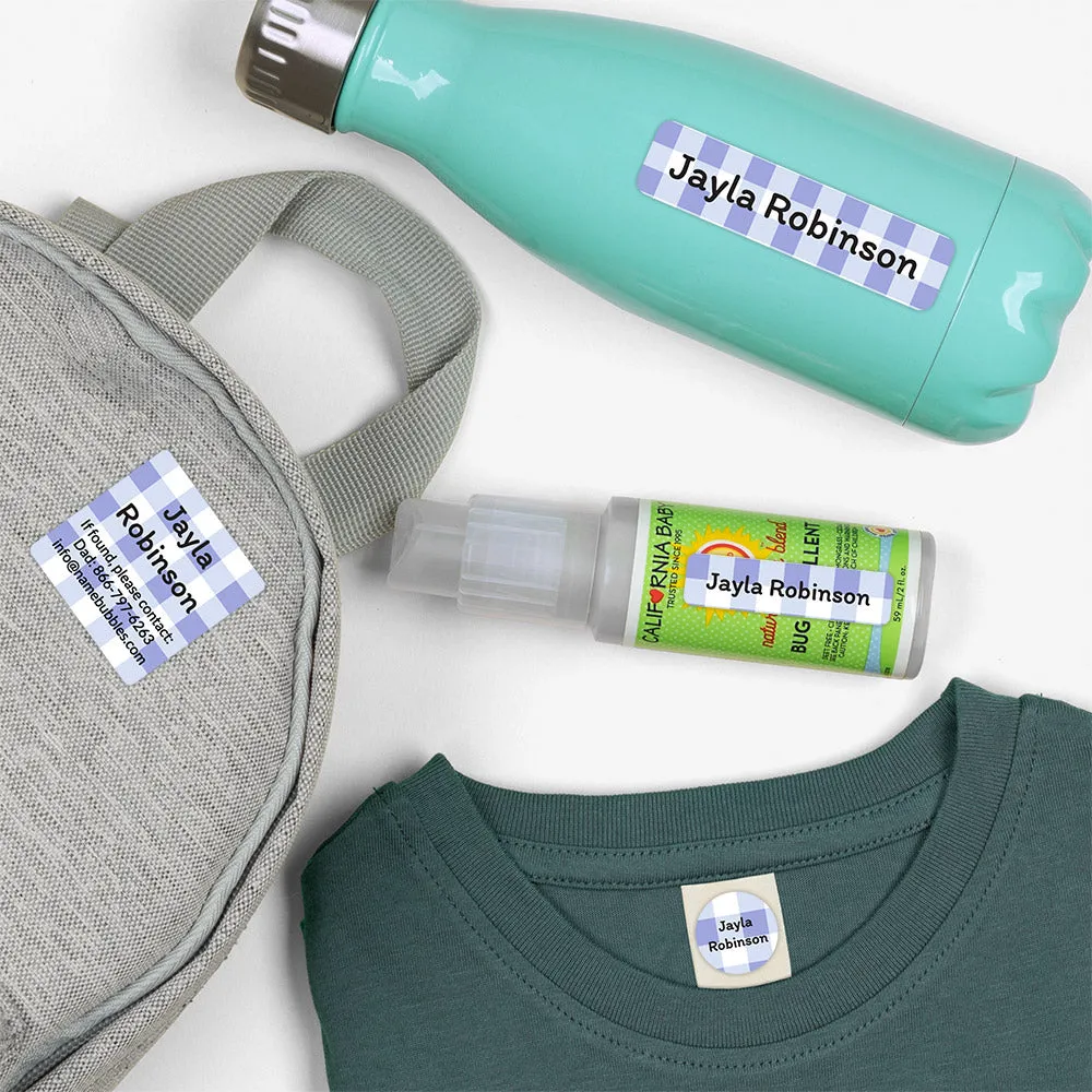 Gingham Camp Labels Pack