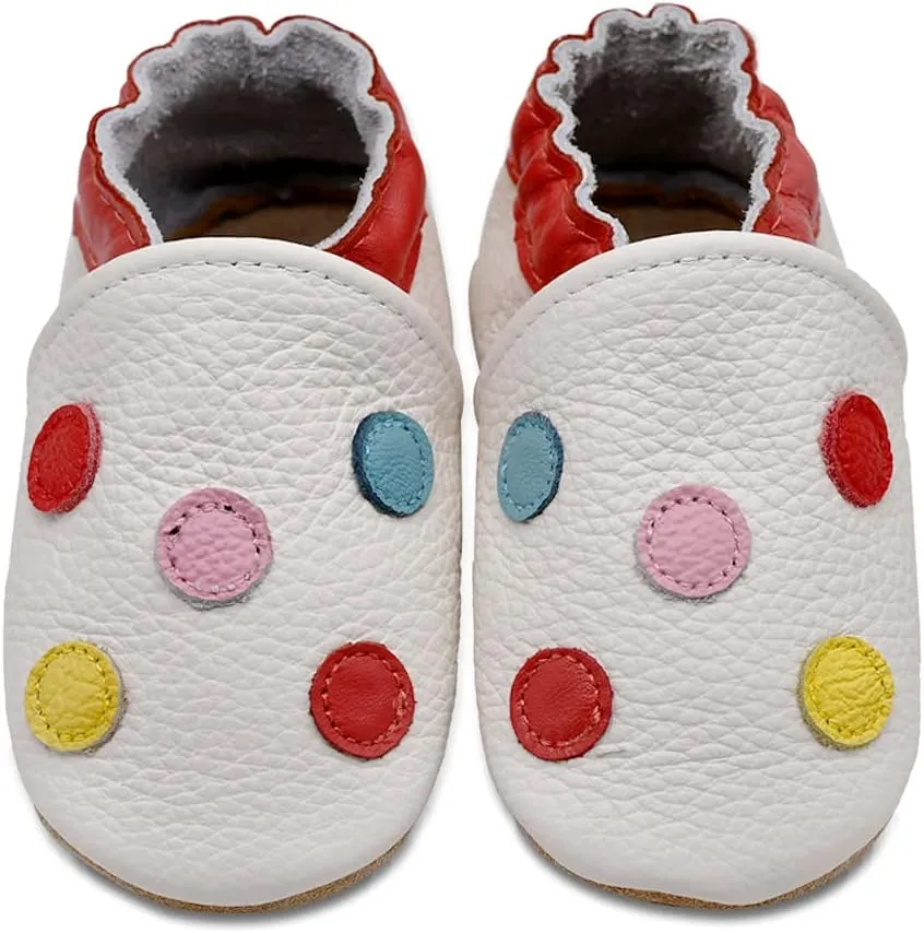 iEvolve Baby Leather Shoes Soft First Walker Shoes Crib Shoes Moccasins for Toddlers
