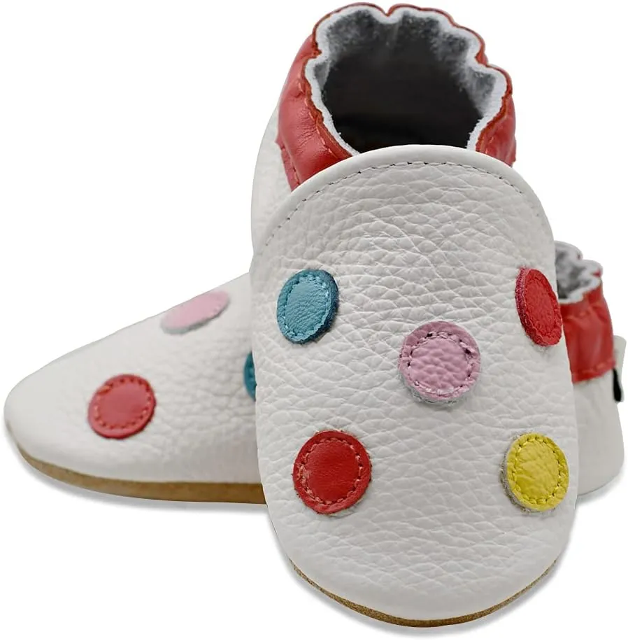 iEvolve Baby Leather Shoes Soft First Walker Shoes Crib Shoes Moccasins for Toddlers