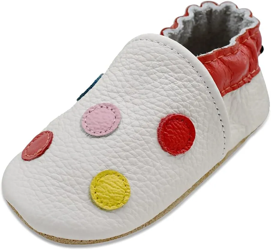 iEvolve Baby Leather Shoes Soft First Walker Shoes Crib Shoes Moccasins for Toddlers