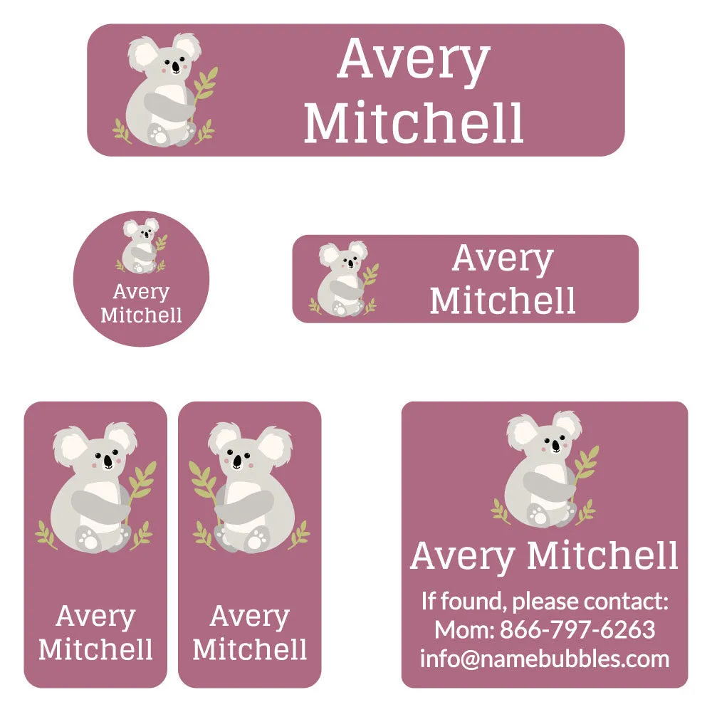 Koala Camp Labels Pack