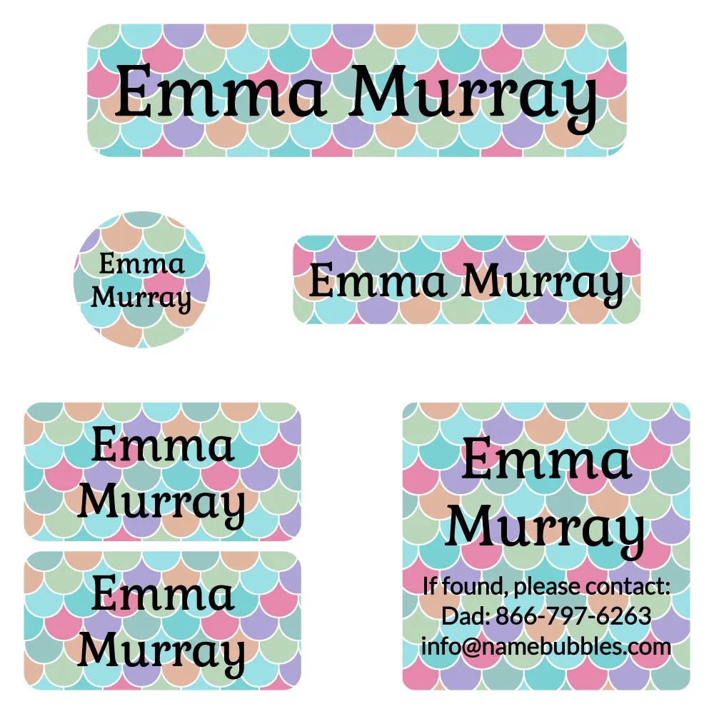 Mermaid Pattern Camp Labels Pack
