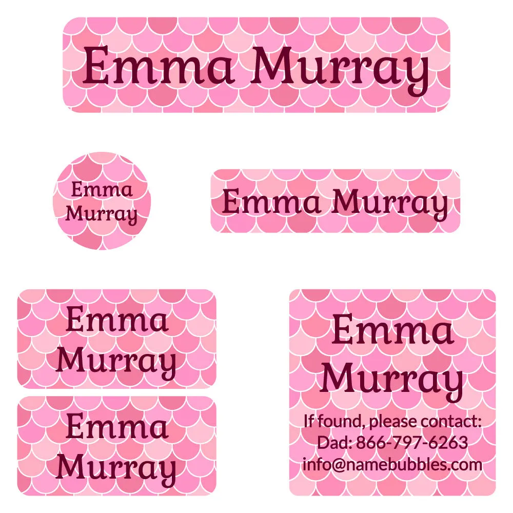 Mermaid Pattern Camp Labels Pack