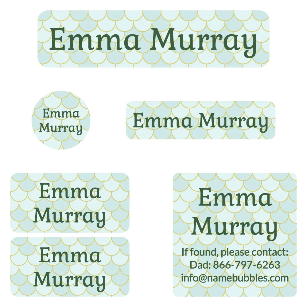 Mermaid Pattern Camp Labels Pack