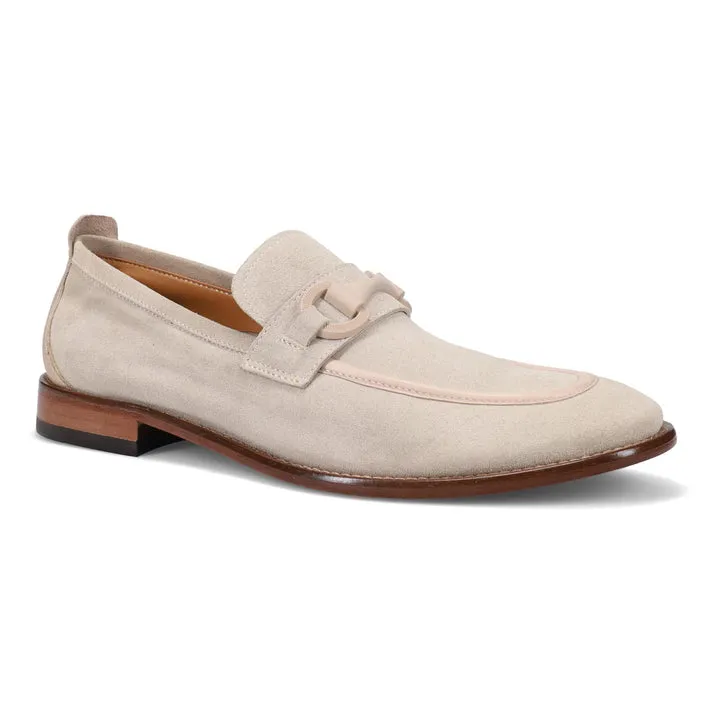 Suede Horse Bit Loafer - Oyster