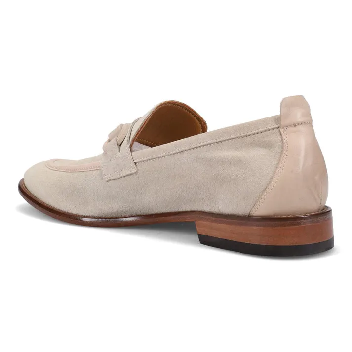 Suede Horse Bit Loafer - Oyster