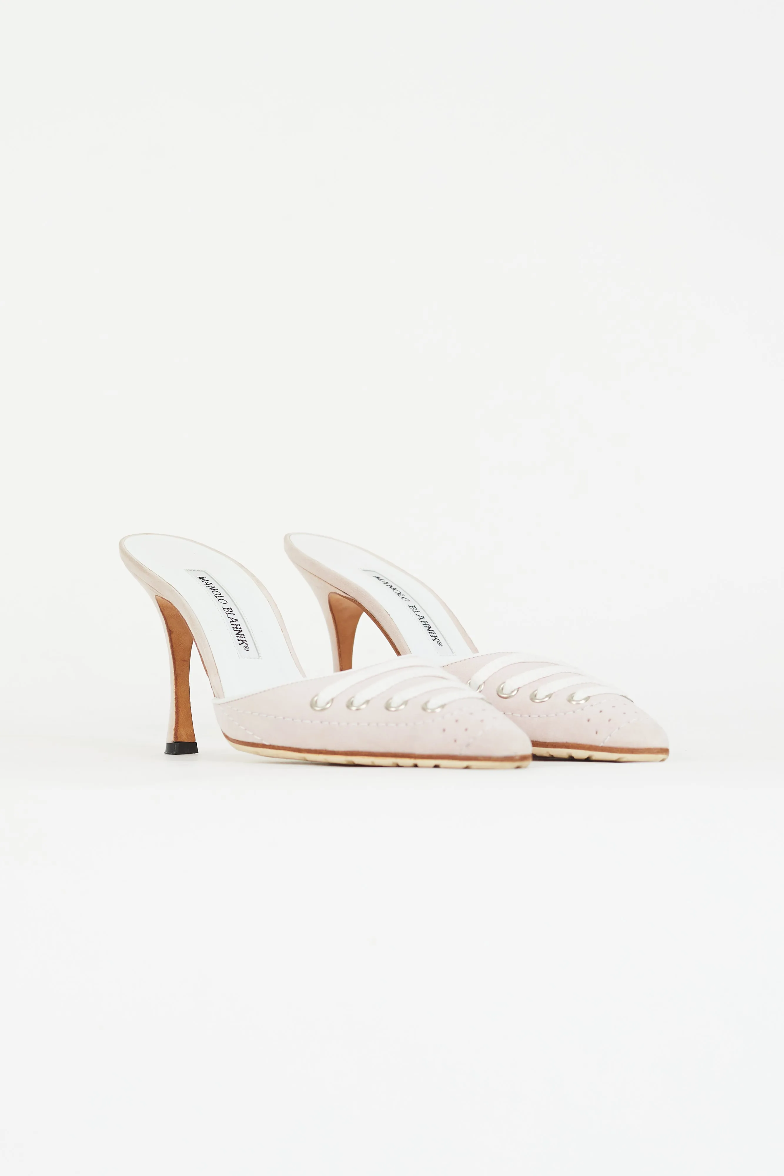 Vintage Pink Suede Lace Up Sneaker Mule